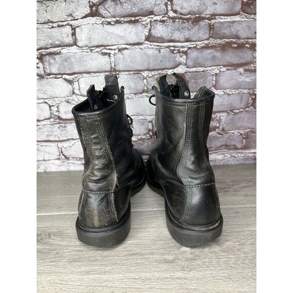 RED WING 4473 Vintage USA BLACK LEATHER ENGINEER MILITARY BOOTS 8D US STEEL TOE main image 11